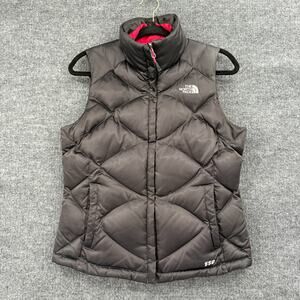 The North Face Womens Aconcagua 550 Goose Down Puffer Vest Size S Black Red